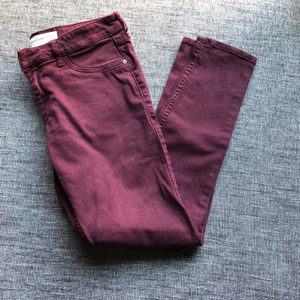 Abercrombie and Fitch maroon jeans